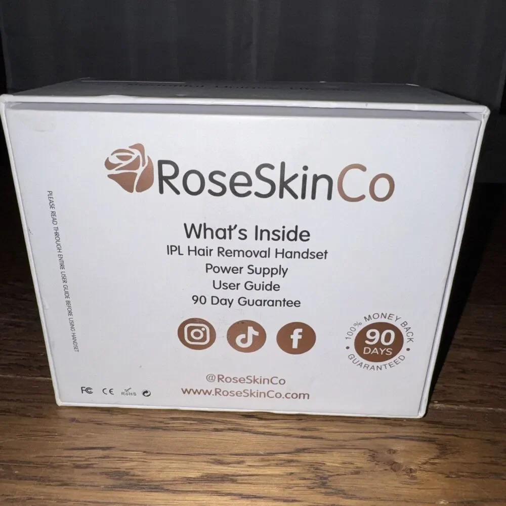 RoseSkinCo IPL Hair Removal Device Pink Corded Electric CE FCC RoHS Certified